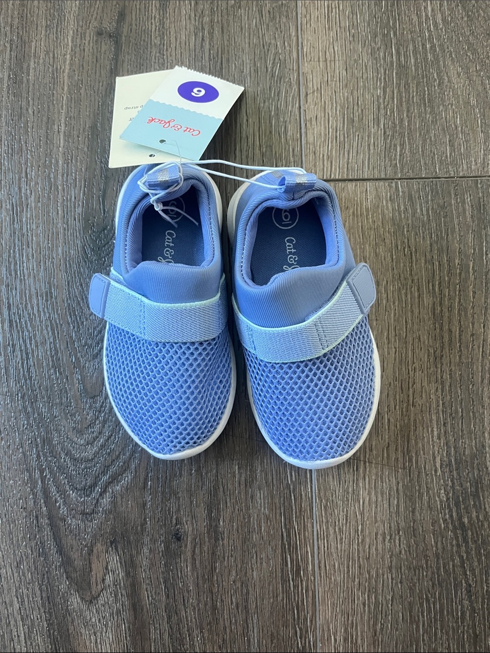 Cat & Jack Sky Blue Mesh Slip-On Sneakers with Hook-and-Loop Strap